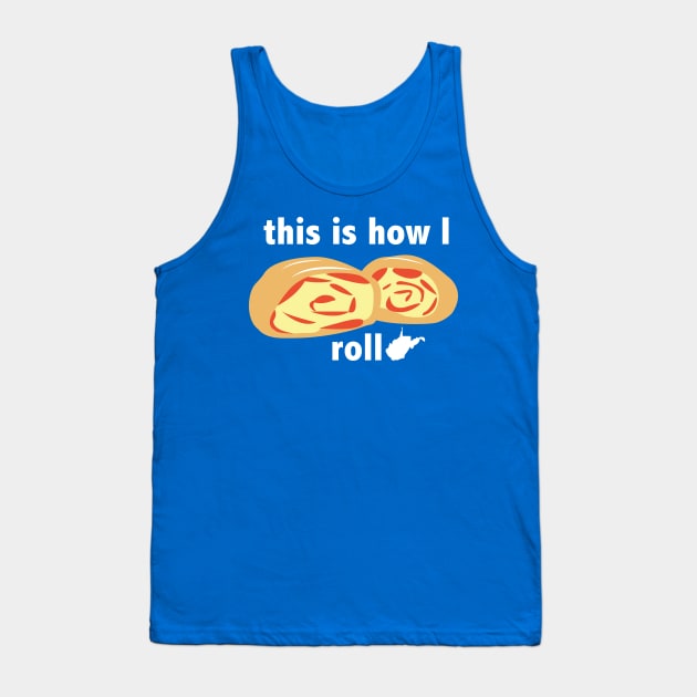 Pepperoni Roll West Virginia Funny Graphic Art Tank Top by Get Hopped Apparel